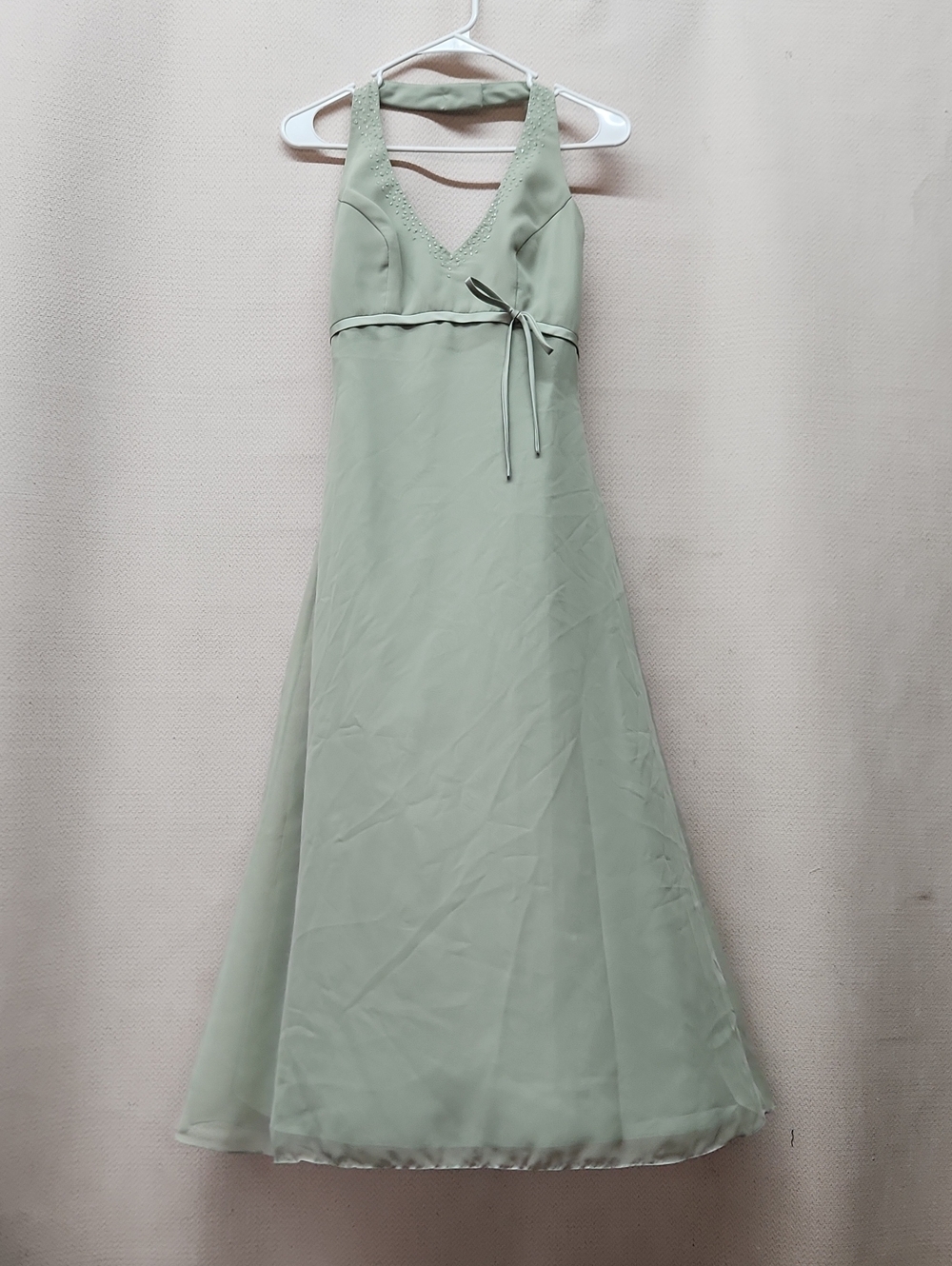 Avalon Sage Green Halter Maxi Dress